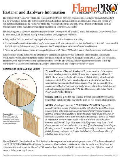 FlamePRO® Fastener & Hardware Sheet